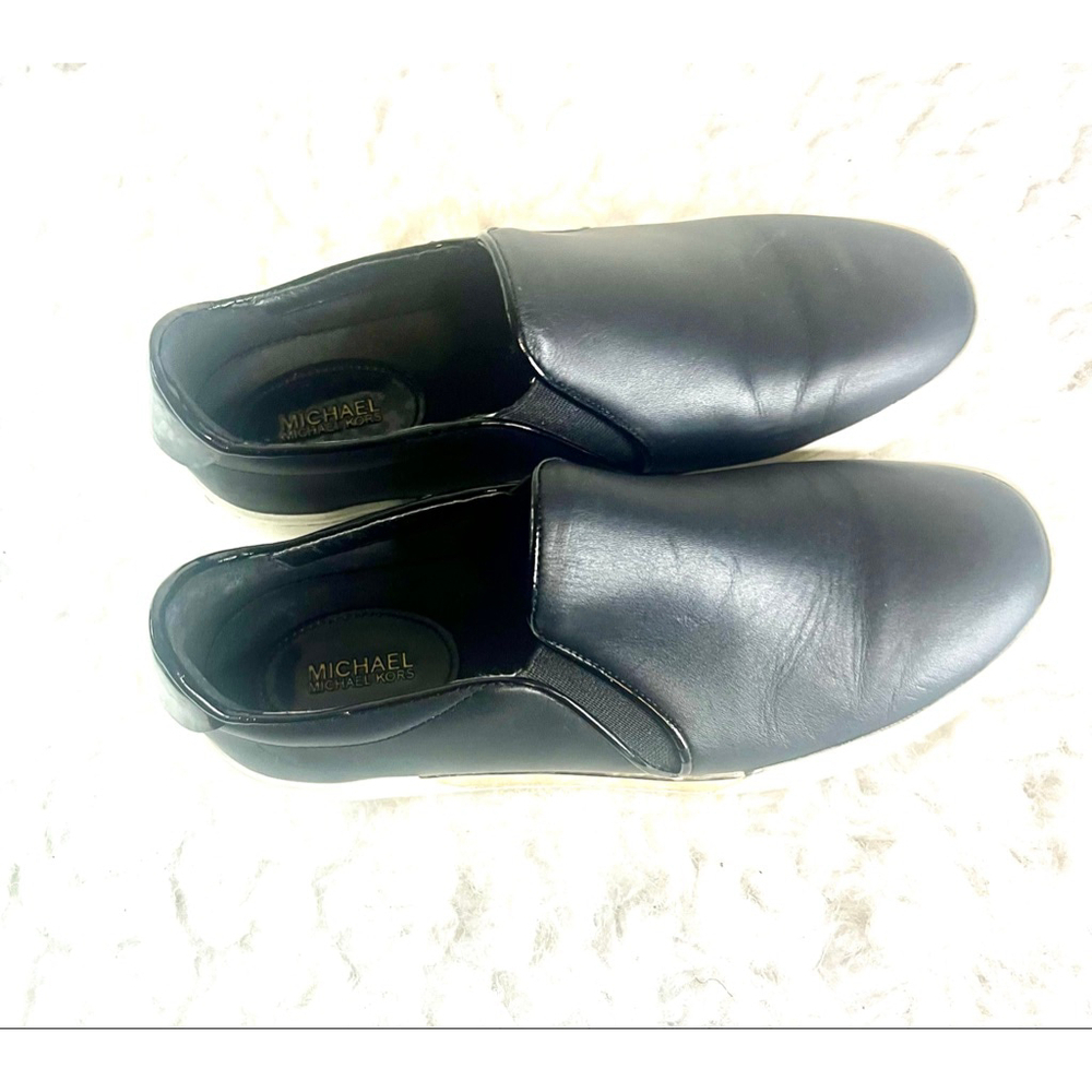 Michael Kors Brenden Black Leather slip-on fashion sneakers women size 8M - Picture 4 of 9